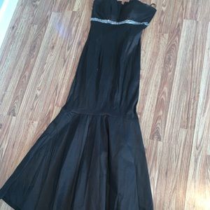 Black Mermaid dress with rhinestones